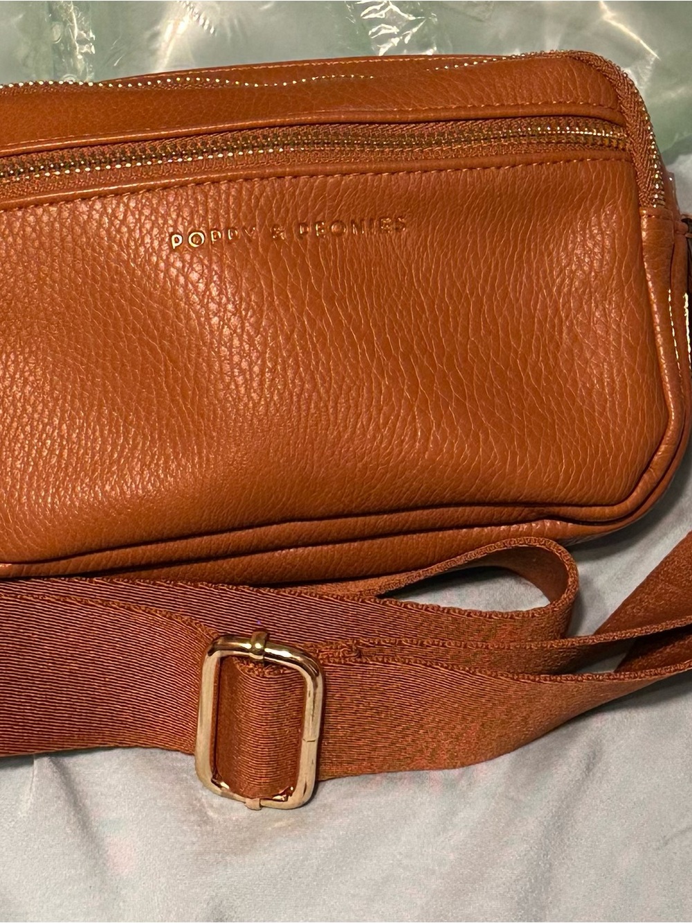 Poppy & Peonies On the Run Belt Bag/Chest Crossbody Cognac